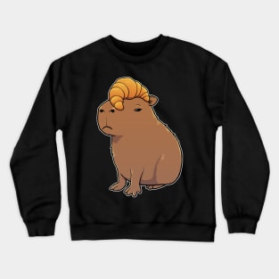 Capybara with a Croissant on its head Crewneck Sweatshirt